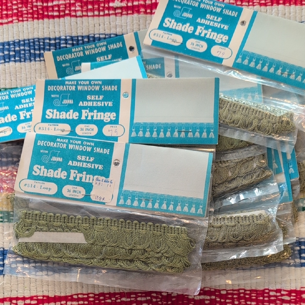 60s 70s Self-Adhesive Shade Fringe - Green Nip Rare‎